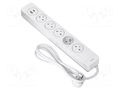 Plug socket strip: protective; Sockets: 5; 230VAC; 16A; white; 1.5m ORNO OR-AE-13234/W/1-5M