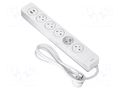Plug socket strip: protective; Sockets: 5; 230VAC; 16A; white; 1.5m ORNO OR-AE-13234/W/1-5M
