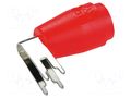 Connector: 4mm banana; socket; red; 25A; 27.7mm; PCB; 5mΩ; 1kV CAL TEST CT3151-2