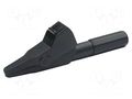 Crocodile clip; 20A; black; Grip capac: max.7mm; Socket size: 4mm CAL TEST CTM-652-0