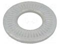 Washer; internally serrated; M8; D=18mm; h=2.35mm; spring steel BOSSARD B8/BN84530