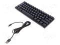 Keyboard; black; USB C; wired,US layout; 1.8m SAVIO SAVGK-BLACKOUT-BL