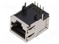 Connector: RJ45; socket; PIN: 8; shielded,with LED; 8p8c; THT ADAM TECH MTJ-88TX1-FSD-PGB