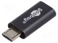 Adapter; USB 2.0; USB B micro plug,USB C socket GOOBAY USB.C-MICRO-GY