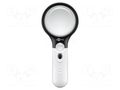 Hand magnifier; Lens: Ø22mm,Ø75mm; Illumin: LED; white; 10000K Goobay GOOBAY-41255