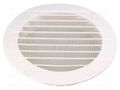 Ventilation grille; ABS; white; Ø133x26mm; Ø100mm; 20pcs. DOSPEL S.A. 007-0184