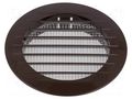 Ventilation grille; ABS; bronze; Ø133x26mm; Ø100mm; 20pcs. DOSPEL S.A. 007-0312