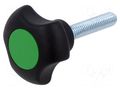 Knob; Ø: 32mm; Ext.thread: M6; Int.thread: M6; 30mm; H: 22mm; VTT-C-P ELESA+GANTER EG-167754-C17