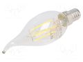 LED lamp; neutral white; E14; 230VAC; 420lm; 4W; 360°; 4000K GTV Poland LD-C35FLE4-40L