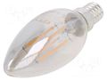 LED lamp; grey; E14; 230VAC; 200lm; 4W; 360°; 1800K GTV Poland LD-C35FP4-18