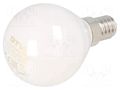 LED lamp; milky; E14; 230VAC; 420lm; 4W; 360°; 4000K GTV Poland LD-G45FL4M-40