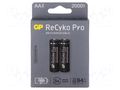 Re-battery: Ni-MH; AA; 1.2V; 2050mAh; ReCYKO PRO; blister; 2pcs. GP ACCU-210AAHCB-EB2
