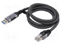 Cable; USB 3.0; RJ45 plug,USB A plug; nickel plated; 1.5m; U/FTP GOOBAY GOOBAY-70497
