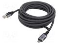 Cable; USB 3.1; RJ45 plug,USB C plug; nickel plated; 5m; U/FTP; Cu GOOBAY GOOBAY-70752
