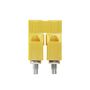 Cross-connector (terminal), when screwed in, Number of poles: 2, Pitch in mm: 11.90, Insulated: Yes, 101 A, yellow Weidmuller 1053260000 04008190036553