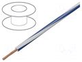 Wire; H07V2-K; stranded; Cu; 2.5mm2; 14AWG; PVC; white-dark blue HELUKABEL H07V2-K250WHDB