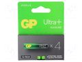 Battery: alkaline; AAA,R3; 1.5V; non-rechargeable; Ø10.5x44.5mm GP BAT-LR03/GP-UP-B4