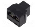 Splitter; Cat: 5e; Layout: 8p8c; RJ45 socket,RJ45 socket x2; Y Goobay TEL-0036-8