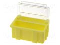 Bin; with flap; ESD; 37x12x15mm; transparent,yellow LICEFA SMDBOXN22341