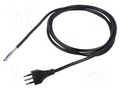 Cable; 3x1mm2; wires,SEV-1011 (J) plug; PVC; 2.5m; black; 10A; 250V Qualtek Electronics 377003-E01