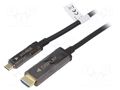 Adapter; HDMI 2.0,optical; HDMI plug,USB C plug; 10m; black DIGITUS AK-330150-100-S