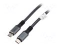 Cable; USB 4.0; USB C plug,both sides; gold-plated; 1m; Cu; 40Gbps DIGITUS DB-300443-010-S