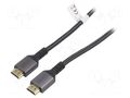 Cable; HDMI plug,both sides; textile; HDCP 2.2,HDMI 2.1; 3m DIGITUS DB-330200-030-S