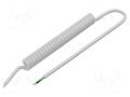Wire: coiled; 3x0.15mm2; unshielded; PUR; white; 300V; 0.1m; 0.4m SIMECH SPT00050B