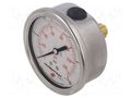 Glycerin manometer; 0÷10bar; 63mm; G 1/4",rear connection PNEUMAT M63A.GL010G14