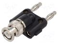 Adapter; 3A; 56.1mm; banana 4mm plug x2,BNC socket; 50Ω CAL TEST CT2940