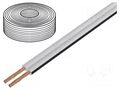 Wire: loudspeaker cable; TLYp; 2x0.5mm2; stranded; Cu; white; PVC SIMECH PKT0008BC