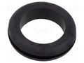 Grommet; Ømount.hole: 19mm; Øhole: 16mm; black; -40÷135°C; UL94HB ESSENTRA ESS-10089774