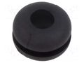Grommet; Ømount.hole: 6.4mm; Øhole: 4mm; black; -40÷135°C; UL94HB ESSENTRA ESS-10089521