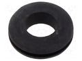 Grommet; Ømount.hole: 9.5mm; Øhole: 7mm; black; -40÷135°C; UL94HB ESSENTRA ESS-10089620