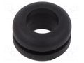 Grommet; Ømount.hole: 10mm; Øhole: 8mm; black; -40÷135°C; UL94HB ESSENTRA ESS-10118108