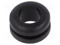 Grommet; Ømount.hole: 10mm; Øhole: 8mm; black; 0÷80°C; PVC ESSENTRA ESS-10325315