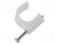 Holder; white; on round cable; 100pcs; with a nail; Ø: 14mm GOOBAY GOOBAY-17084