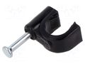 Holder; black; on round cable; 100pcs; with a nail; Ø: 7mm; H: 8.9mm GOOBAY GOOBAY-64680