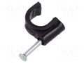 Holder; black; on round cable; 100pcs; with a nail; Ø: 9mm GOOBAY GOOBAY-64682