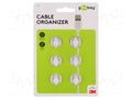 Set of clips; white; Cable P-clips; 6pcs; double,self-adhesive Goobay GOOBAY-70364