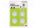 Set of clips; white; Cable P-clips; 4pcs; triple,self-adhesive Goobay GOOBAY-70373