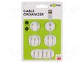 Set of clips; white; Cable P-clips; 5pcs; self-adhesive Goobay GOOBAY-70681