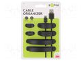 Set of clips; black; Cable P-clips; 3pcs; self-adhesive Goobay GOOBAY-70684