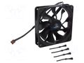 Fan: DC; axial; 12VDC; 120x120x25mm; 28.9dBA; HDB; 600÷1900rpm Akasa AK-FN065-BKT03