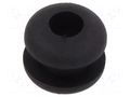 Grommet; Ømount.hole: 6.4mm; Øhole: 4mm; black; -40÷135°C; UL94HB ESSENTRA ESS-10089552