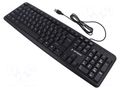 Keyboard; black; USB A; wired,UA layout; Len: 1.5m; No.of butt: 104 GEMBIRD KB-U-103-UA