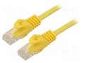 Patch cord; RJ45 plug,both sides; U/UTP; 6; stranded; CCA; PVC GEMBIRD PP6U-1.5M/Y