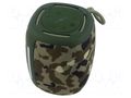 Speaker; camo; microSD,USB A; 85Hz÷20kHz; 10m; Bluetooth: 5.1; 4h GEMBIRD SPK-BT-LED-03-CM