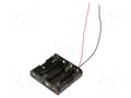 Holder; AA,R6; Batt.no: 4; cables; 150mm; black COMF BH-341-2A