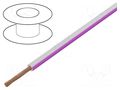 Wire; H05V-K,LgY; stranded; Cu; 0.35mm2; PVC; white-pink; 300V,500V BQ CABLE LGY0.35-WH/PK